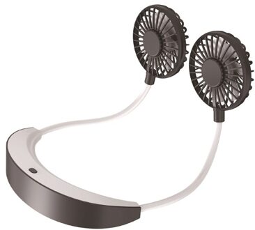 High Power Lui Opknoping Hals Fan Verstelbare 7 Blad Usb Oplaadbare Koelventilator 5200 Mah Nekband Hand Ventilator Conditio grijs