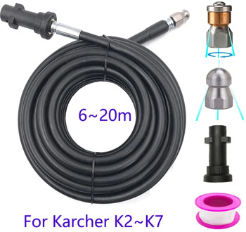 High Pressure Washer Sewer Nozzle 1/4 inch Drain Hose Cleaning Hose Button Nose And Rotating Sewer Nozzle For Karcher K Series