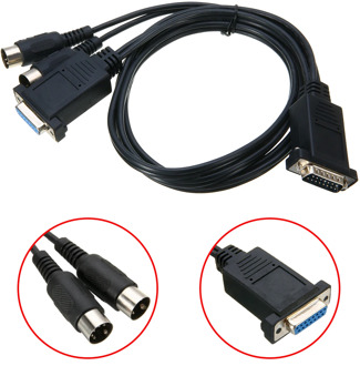 High Quality 1.8m MIDI To Joystick Game Port Audio Cable DB15 5 Pin DIN Wire Cord Electronic Keyboard Cables Mayitr