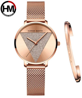 High Quality 1 set Bracelet & Japan Quartz Waterproof Young Lady Watch Stainless Steel Mesh Band Women Watches Relogio Feminino