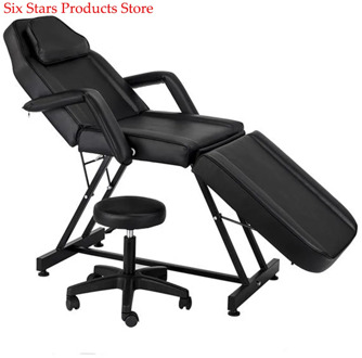 High Quality 72" Adjustable Beauty Salon SPA Massage Bed Tattoo Chair with Stool Black ship from US