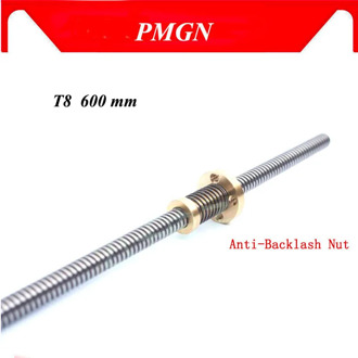 High quality Anti-Backlash Nut + 600 mm T-type Stepper Motor Trapezoidal Lead Screw 8MM Thread 8mm T8 For 3D Printer & CNC NEW