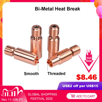 High Quality Bi-Metal Heat Break V6 Throat For E3D V6 PT100 Hotend Prusa i3 MK3 Heater Block 1.75mm 3D Printer Parts heatbreak