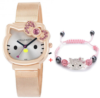 High Quality Cartoon Cute Mesh Stainless Steel Band Quartz Watch Children Kids bracelet Casual Bracelet Wristwatch Relogio