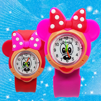 High Quality Children Watch for Girls Baby Gift 3D Minnie Turtle Pat Flap Wrist Watch Child Sports Students Clock Kids Watches