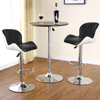 High Quality Fashion Modern Bar Chair Adjustable Soft Faux Leather Kitchen Chair With Footrest 2 Pieces Per Set HWC