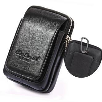 High Quality Genuine Leather Fanny Waist Pack Purse Money Men Natural Skin Casual Belt Bum Pouch Cell/Mobile Phone Case Hook Bag