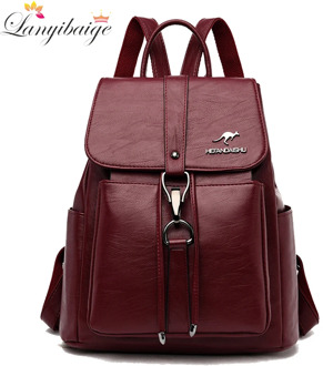 High Quality Leather Backpack Women pu Leather Travel Backpack School Bags for Teenager Girl Sac Ladies Shoulder Bags Mochila
