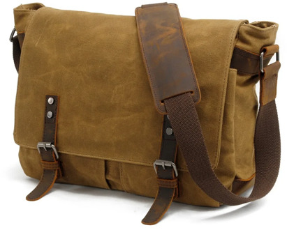 High Quality Male Briefcases Business Men Messenger Bags Canvas Crazy Horse Leather Travel Crossbody Bags for Men Shoulder Bags