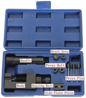 High Quality Motorcycle Deluxe Chain Breaker Cutter Riveter Tool Kit 520/525/530 Splitter Works With 500-630 Pitch Chains #LR4
