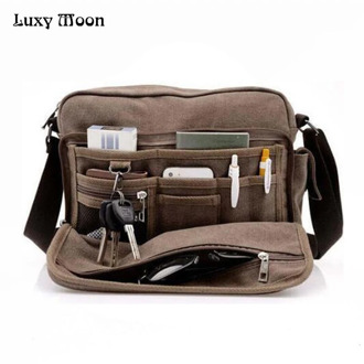 High Quality Multifunction Canvas Bag travel bag men messenger bag brand men's crossbody bag luxury vintage style briefcase w304
