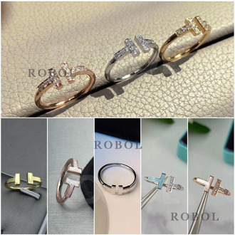 High Quality Original 925 Sterling Silver Classic T Ring Multi-color Optional Woman Jewelry Gift Free Shipping Wholesale