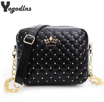 High Quality PU Leather Women Crossbody Bag Fashion Color Rivet Chain Design Women Shoulder Bags Color Shoulder Strap Ladies Bag