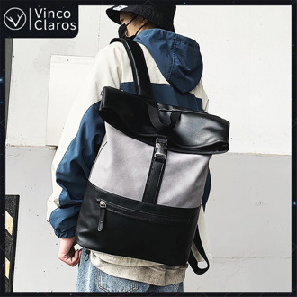 High Quality Soft PU Leather Backpack for Men Luxury Business Travel Male Backpacks Fashion Men's Laptop Backpack 2020 Bagpack