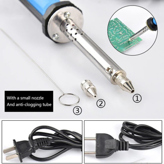 High Quality Soldering Iron PCB Solder Sucker Desoldering Vacuum Pump Welding Tool Heating Sucker with Nozzle Soldering Tool