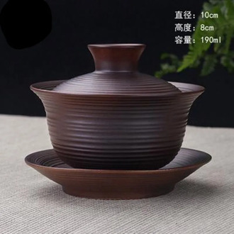 High Quality Teaset Elegant Gaiwan Chinese Tea Cup purple clay tureen High Capacity lid bowl saucer tea brew cup yixing teapot