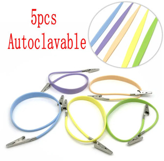 High Quanlity 5pcs Dental Silicon Bib Clips Flexible Ball Chain Napkin Holder Autaclavable