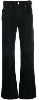 High-Rise Flared Jeans met Vervaagd Effect Isabel Marant Étoile , Black , Dames - 2XS