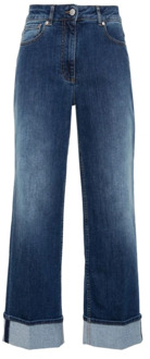 High-rise straight-leg denim jeans Peserico , Blue , Dames - M,Xs,2Xs