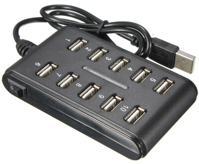 High Speed 480 Mbps Usb 2.0 Hub 10 Poorten Multi Personal Computer Usb Hub Draagbare Usb Splitter Voor Pc Laptop #20