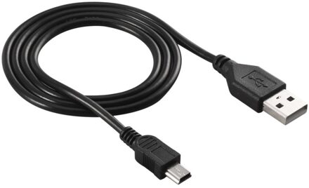 High-Speed 80Cm Usb 2.0 Male A Naar Mini B 5-Pin Oplaadkabel Voor Digitale Camera 'S -Swappable Usb Data Charger Kabel Zwart