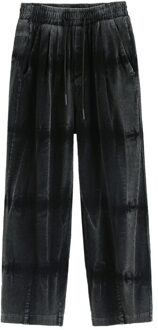 High Street Corduroy Retro Tie-Dye Gradiënt Casual Broek Heren Losse Rechte Wijde Broek Hip Hop Trekkoord track Broek aziatisch L