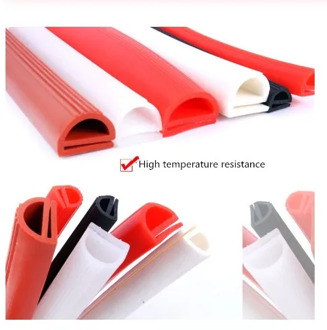 High temperature resistant silicone seal E Type Strip Red White E Shape Silicone Stirp Door Oven Freezer Door Oven Steaming