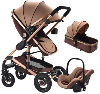 High View Convertible Baby Stroller for Newborn Baby Carriage Light Shockproof Baby Stroller 3 In 1 with Car Seat Travel System