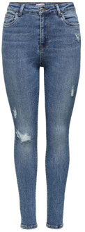 high waist skinny jeans blauw - 26-32