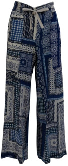High Wide Trousers High , Blue , Dames - 2XS