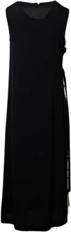 High Zwarte mouwloze jurk met ronde halslijn High , Black , Dames - XS
