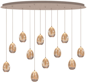 Highlight Hanglamp Egg ovaal 12 lichts L 140 cm champagne