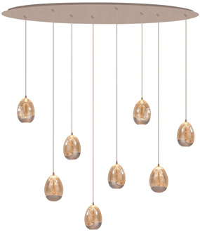 Highlight Hanglamp Egg ovaal 8 lichts L 100 cm champagne