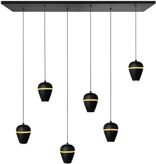Highlight Hanglamp Kobe -2e kans- 6 lichts L 116 cm zwart