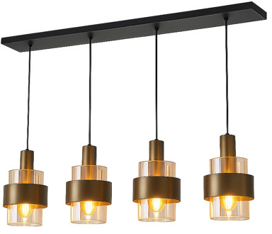 Highlight Hanglamp Marrone 4 lichts -2e kans- L 110 cm brons