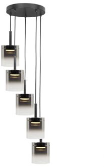 Highlight Hanglamp Salerno 5 lichts Ø 45 cm zwart