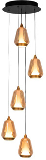 Highlight Hanglamp Tromba 5 lichts Ø 30 cm amber zwart