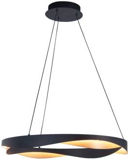 Highlight LED hanglamp Ascoli, Ø 64 cm, zwart/goud, metaal, dimbaar zwart, goud
