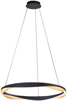 Highlight LED hanglamp Ascoli, Ø 85 cm, zwart/goud, metaal, dimbaar zwart, goud