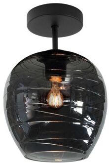 Highlight Plafondlamp Fantasy Apple 1 lichts Ø 21 cm rook glas Zwart