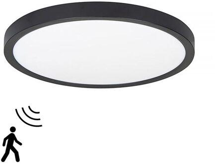 Highlight Plafondlamp Piatto Zwart Ø 30,5 cm incl. Bewegingssensor Wit