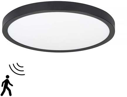 Highlight Plafondlamp Piatto Zwart Ø 30,5 cm incl. Bewegingssensor Wit