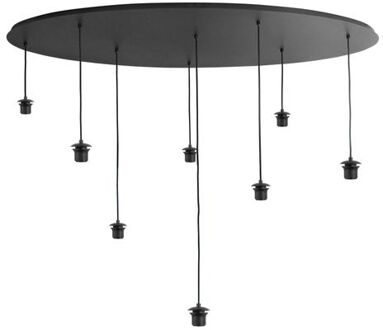 Highlight Plafondplaat 8 lichts ovaal L 140 x B 50 cm met snoer en fi Zwart