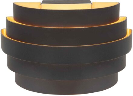 Highlight Scudo Wandlamp 1 lichts 20 cm Zwart/Goud