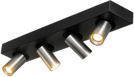 Highlight Spot Eliano 4 lichts L 48 cm zwart mat chroom