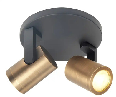 Highlight Spot HALO 2 lichts rond brons zwart