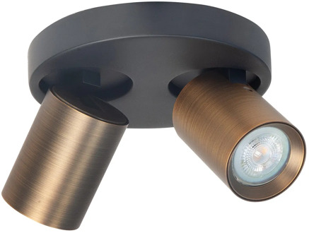 Highlight Spot Oliver 2 lichts rond brons zwart