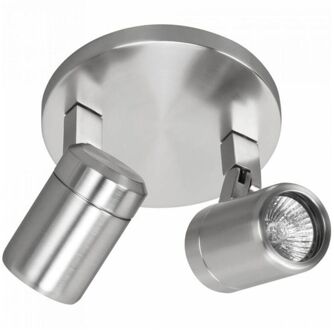 Highlight Spot Rain 2 lichts rond IP44 mat chroom Zilver