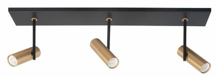 Highlight Spot Trend 3 lichts L 65 cm incl mini GU10 zwart goud