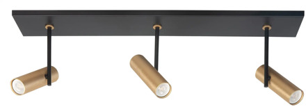 Highlight Spot Trend 3 lichts L 65 cm incl mini GU10 zwart goud